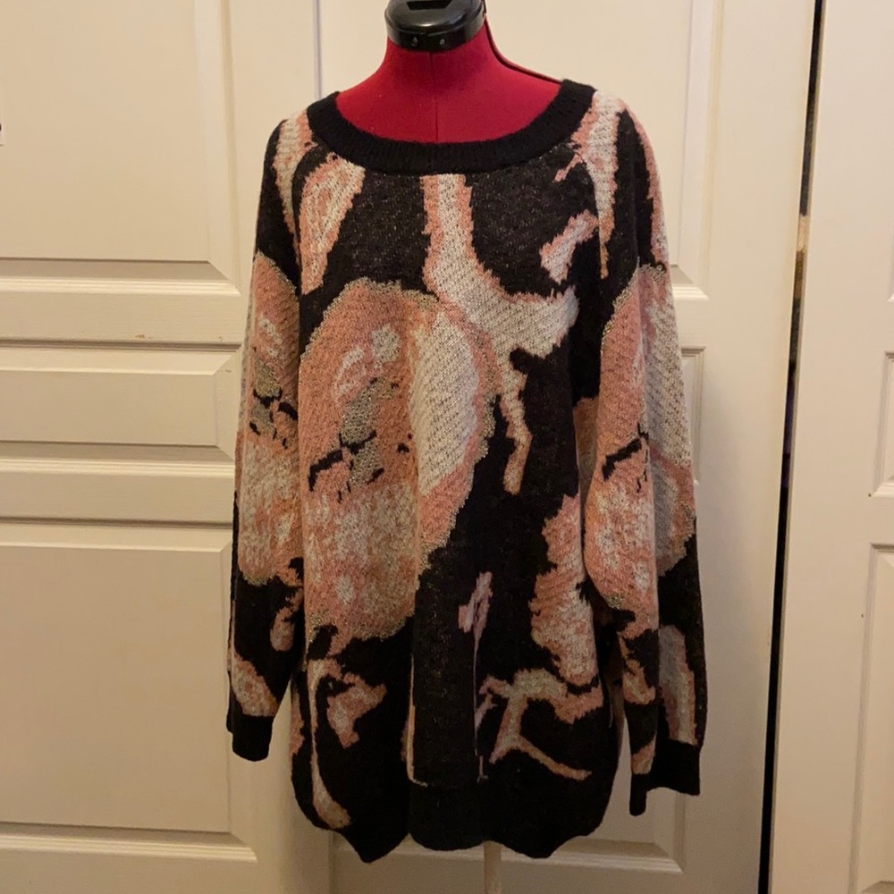 Zara Jacquard Mohair Long Sweater Size S